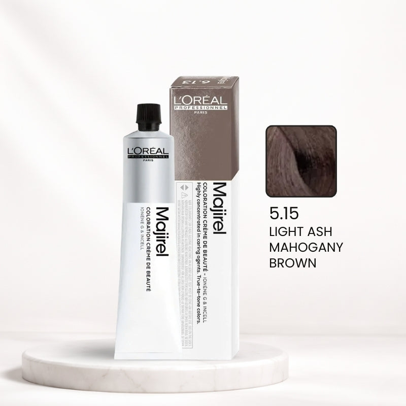 L'Oréal Majirel Color Tube – 5.15 Light Ash Mahogany Brown