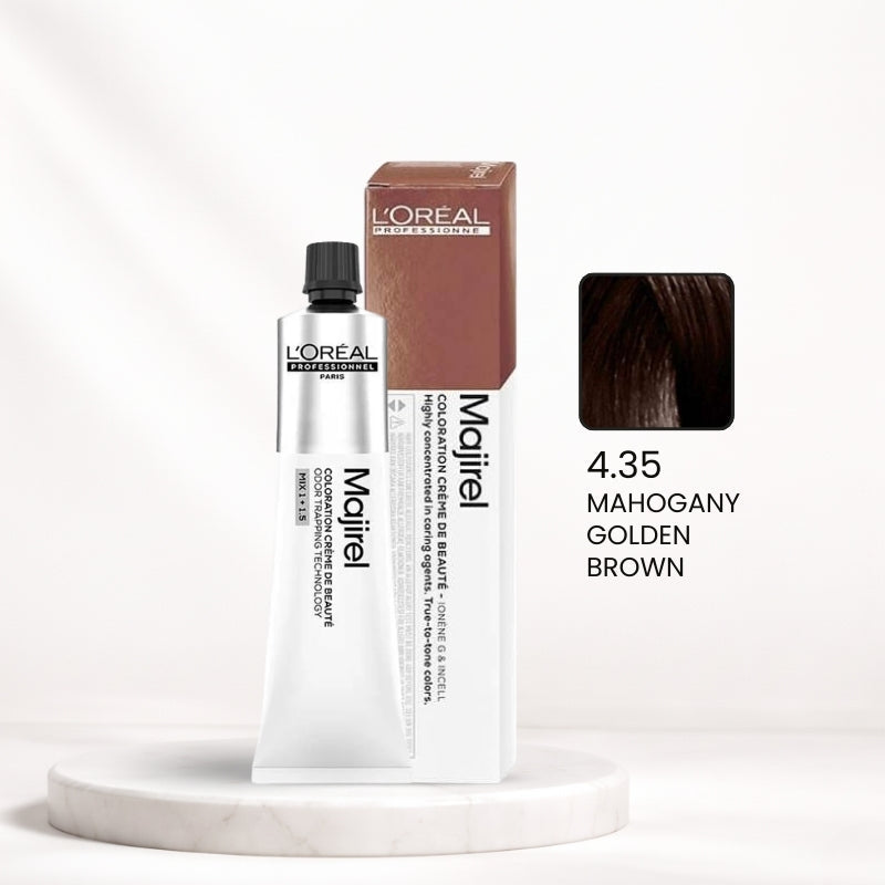 L'Oréal Majirel Color Tube – 4.35 Mahogany Golden Brown 50ml