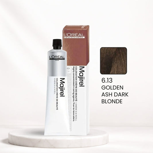 L'Oréal Majirel Color Tube – 6.13 Golden Ash Dark Blonde