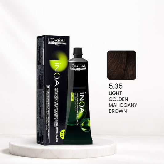 L'Oréal INOA Color Tube – 5.35 Light Golden Mahogany Brown