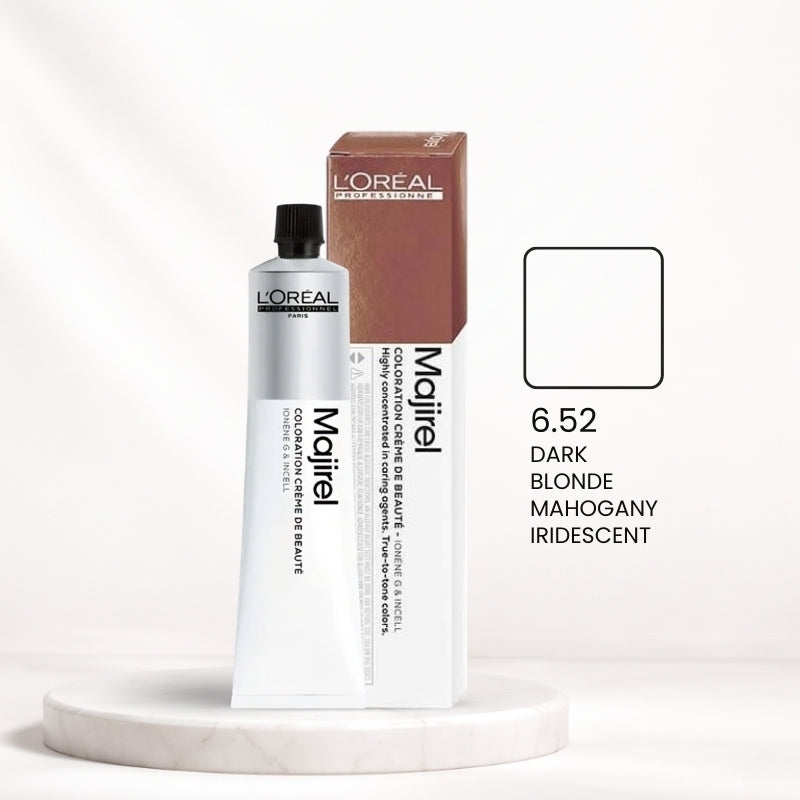 L'Oréal Majirel Color Tube – 6.52 Dark Mahogany Iridescent Blonde