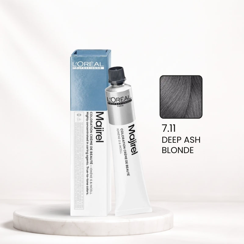 L'Oréal Majirel Color Tube – 7.11 Deep Ash Blonde