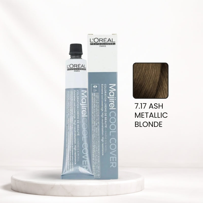 L'Oréal Majirel Color Tube – 7.17 Ash Metallic Blonde